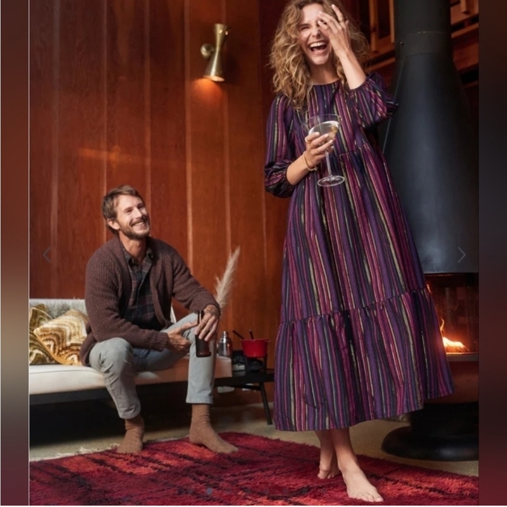 Marine Layer Alice Midi Dress in Lurex Multi Stripe
Holiday 2021 collection